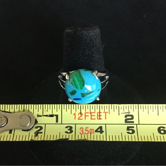 Blue and Green Stone Fashion Ring - Picture 6 of 6